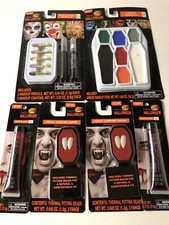 Halloween Makeup LOT Kit Grease Makeup Fangs Blood Assorted