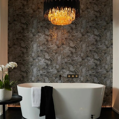 VADO TABLET 3 OUTLET HORIZOTAL THERMOSTATIC SHOWER VALVE BLACK & GOLD £1075rrp - Picture 2 of 5