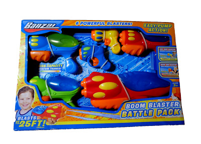 6 Banzai Battle Pack Blaster Water Guns Pool Game Fun Toy Beach Camping Squirt