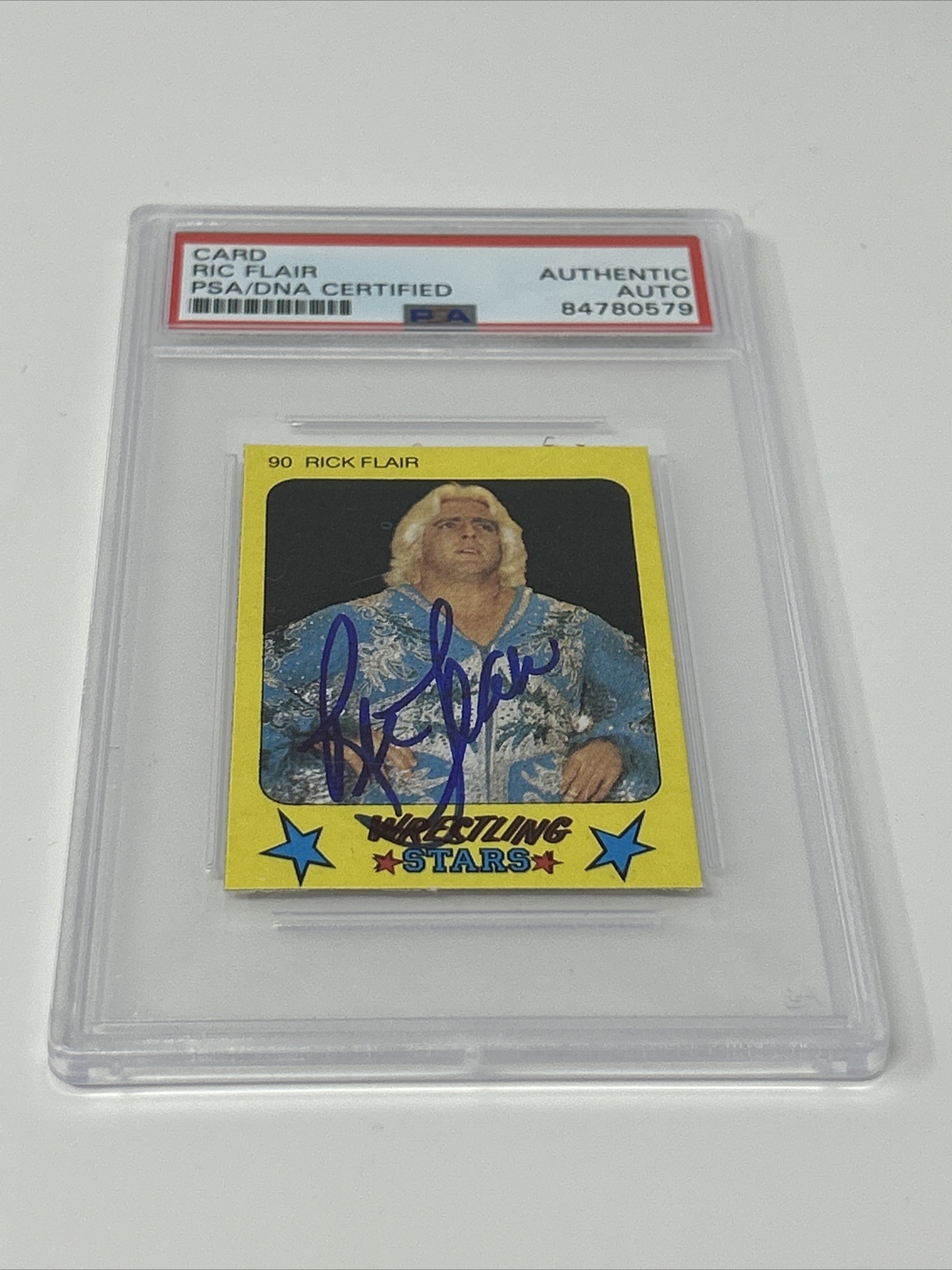 Ric Flair Signed 1986 Monty Gum Wrestling #90 - Autograph PSA DNA Authentication
