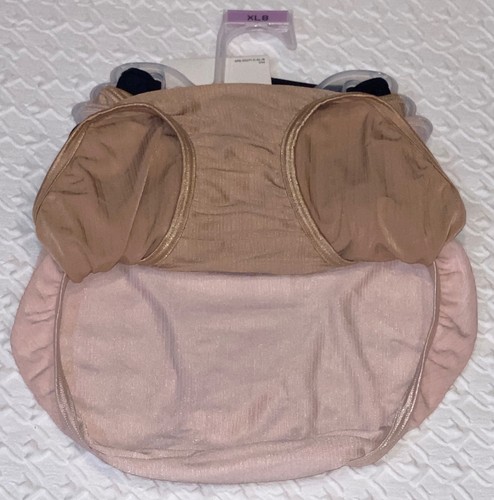 VANITY FAIR 3 Pk Illumination Quartz Beige Black String Bikini Panty M 6  3XL 10 - Picture 7 of 11