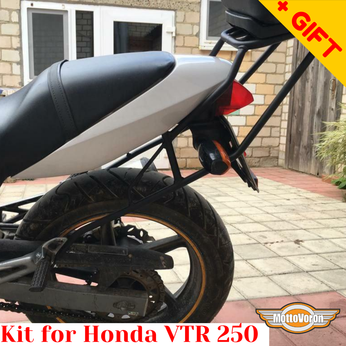 For Honda VTR 250 Crash bars Rear rack Kit Rear luggage rack For Honda VTR 250 Crash bars Rear rack Kit Rear luggage rack