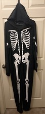 Adult JUST LOVE skeleton Costume for Women Jumpsuit Pajama Zip-Up Hooded XXL