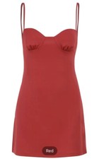 New Women's Solid Bodycon Mini Spaghetti Strap Dress 1858