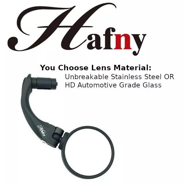 Hafny FR02 Bike Handlebar Bar End Mirror Stainless Steel or Auto