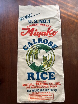 MIYAKO CALROSE RICE BAG (31'' x 14'') 50 lbs bag - RARE