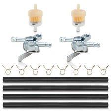 2PCS 1/4" Metal Inline Petcock Fuel Valve Gas Shut Off, ATV Motorcycle Kart
