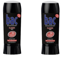 2 x DESODORANTE BAC Clásico HOMBRE Picante-Fresco Desodorante en Barra sin Sales de Aluminio NUEVO