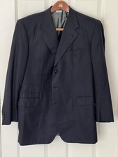 Brioni 100 Wool Blue Striped Sports Coat Blazer 44R Made in Italy Lucca