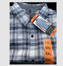 Grizzly Mountain xxlL Men's Woven Plaid Shirt Blue White Grey Free Ship