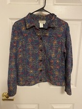 coldwater creek jacket ps embroidered flowers button up h77