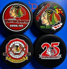 4-Vintage WHL Portland Winter Hawks Souvenir Pucks (1996-2001)