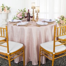 Wedding Linens Inc. 108" Taffeta Crinkle Crushed Round Tablecloths Table Covers