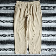 Vtg Polo Ralph Lauren Andrew 36x29 Pleated Front Straight Leg Chino Pants Beige