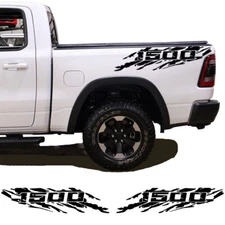 2pcs Bed Side Stripe body Decals graphics vinyl sticker logo for Dodge Ram 1500