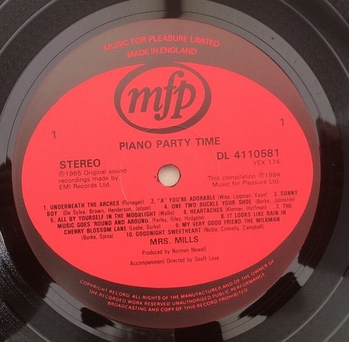 Mrs. Mills "Piano Party Time" 1984 UK 2 x Stereo Vinyl LP Set MFP DL4110583 EXEX - Picture 6 of 12