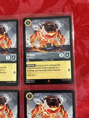 4x Disney Lorcana Inklands - Pyros - Lava Titan - RARE - 187/204