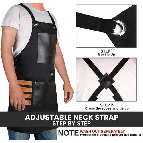 Professional Cotton Apron, Handy for Barbers/Hairstylist/Smiths/ and Grilling - Picture 4 of 6
