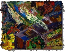 LANDSCAPE OIL█PAINTING█VINTAGE█IMPRESSIONISm█ART█SIGNED ABSTRACT ORIGINAL DECO A