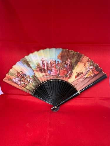 SPANISH FAN WITH FLAMENCO DECORATION VINTAGE ABANICO - Bild 3 von 14