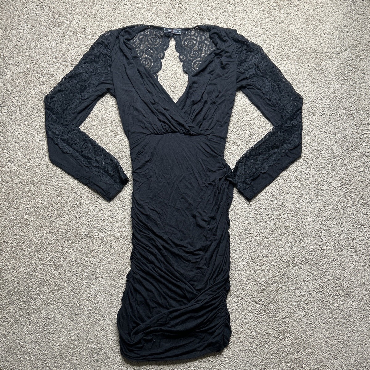 navy blue mermaid lace prom dress Portia and Scarlett PS23521 -long- Sequined Mermaid Prom Dress with Slit main image 1