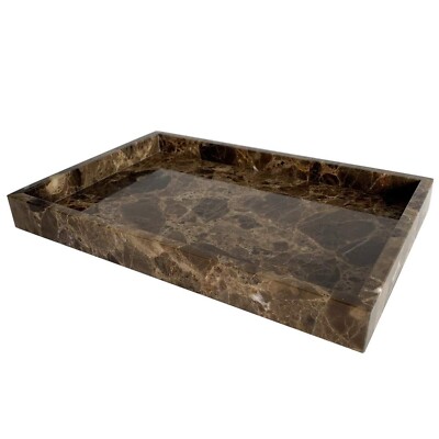 Natural Marble Storage Vanity Tray, Cosmetics Jewelery Tray, Kitchen Organize...