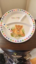 Rare Vintage National Wildlife Federation Child's Divided Plate Plastic w Fork