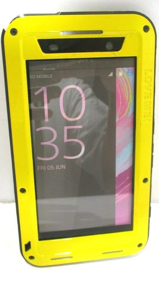 LOVE MEI Resistente Metal Impermeable Estuche Cubierta para Sony Xperia XA Amarillo Foto 3 de 4