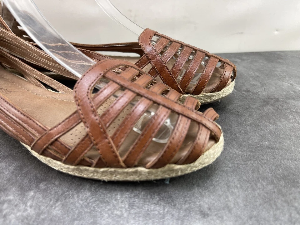 Corso Como Stride 女式鞋棕色 7M 皮革一脚蹬带休闲芭蕾平底鞋 — 第 3/4 张图片