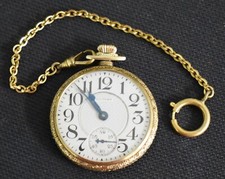 Waltham Pocket Watch Size 16 - 23 Jewel Vanguard Grade Model 1908 14KT Filled"