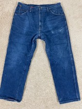 Vintage Wrangler Denim Jeans Mens 38x29 Regular Fit Straight Leg Made in USA