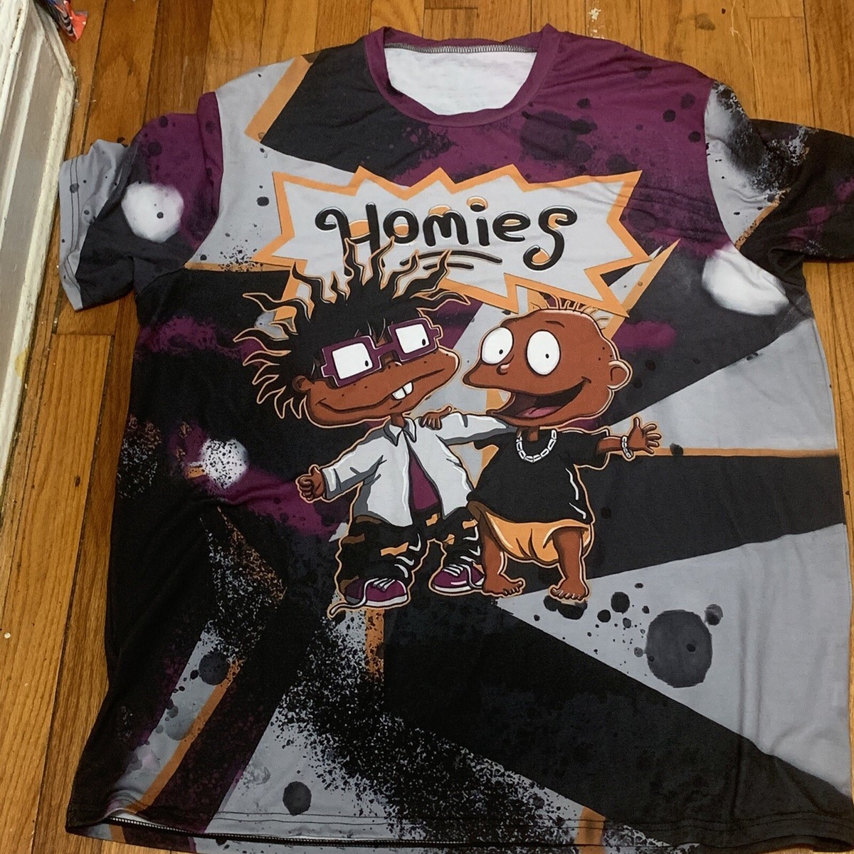 Black Rugrats Homies Nickelodeon Shirt 2XL XXL TV Show Rap Hip Hop