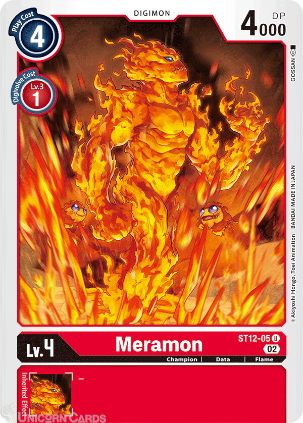 ST12-05 Meramon Uncommon Mint Digimon Card