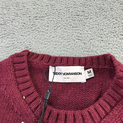 Pull Homme Teddy Vonranson - Laine D'agneau épaisse, Motif Palmier Noir, Confortable Et Chaud Pour L'hiver