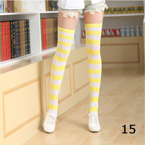Girls Ladies Women Thigh High Over the Knee Socks Extra Long Cotton Stockings - Picture 9 of 55