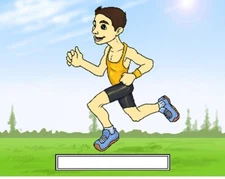 Jogger Male  Cartoon Character Personalized Matted Print Series 1