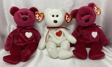 VALENTINO 1993-1994  VALENTINA 1998-1999 TY Beanie Baby Bears Errors Valentine's