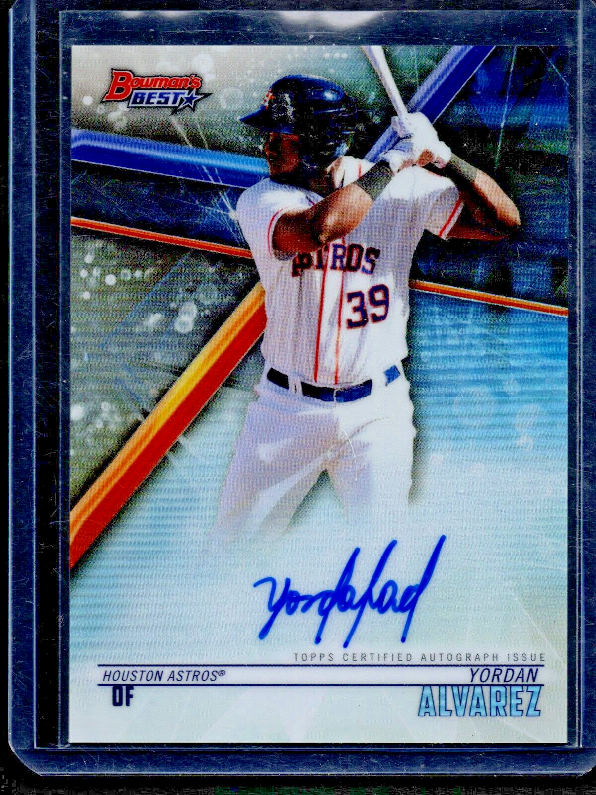 2018 Bowman's Best Yordan Alvarez Refractor Auto RC/Prospect #B18-YA Astros