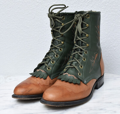 Laredo USA Brown Leather Lace-Up Packer Western Boots s-l400.jpg main image 4