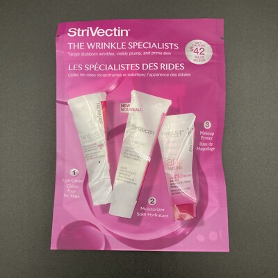 StriVectin 3 Pc Travel Set-The Wrinkle Specialists-Eye Cream-Moisturizer-Primer