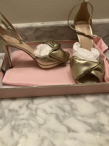 Kate Spade Gold Bow Wedding Shoe Gold