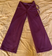 Vintage 60s 70s Mod Disco Womens Pull-On Flare Polyester Pants Wide Leg Medium a