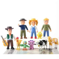 10pcs Happy Farm Figures La Granja De Zenon Red Barn Barnyard Farm unisexgift