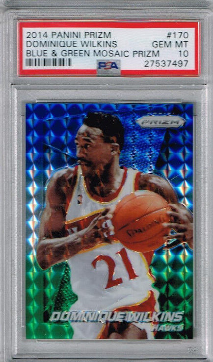 2014 Panini Prizm Dominique Wilkins Blue & Green Prizm PSA 10
