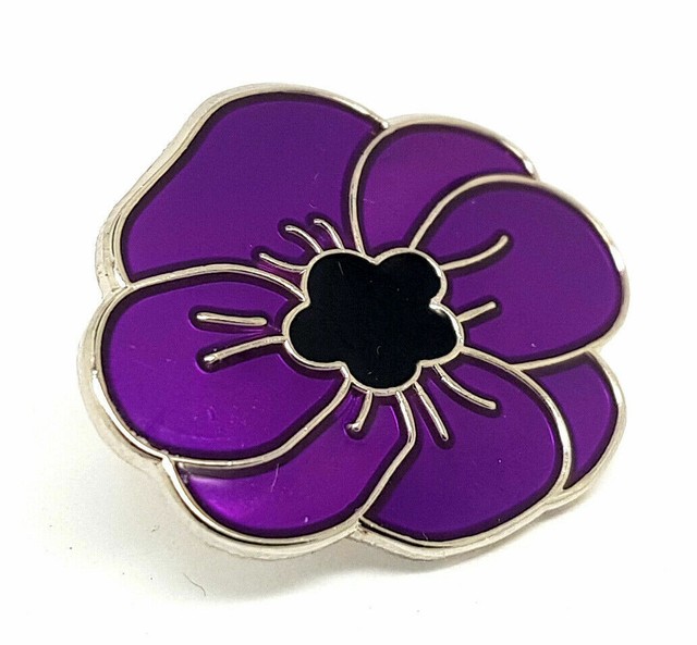 Purple Poppy Pin Badge Remembering The Animals of War Day Brooch 2020