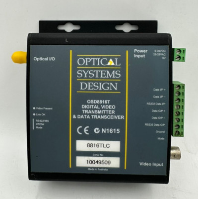 OPTICAL SYSTEMS DESIGN OSD8816T DIGITAL VIDEO TRANSMITTER AND DATA TRANSCEIEVER