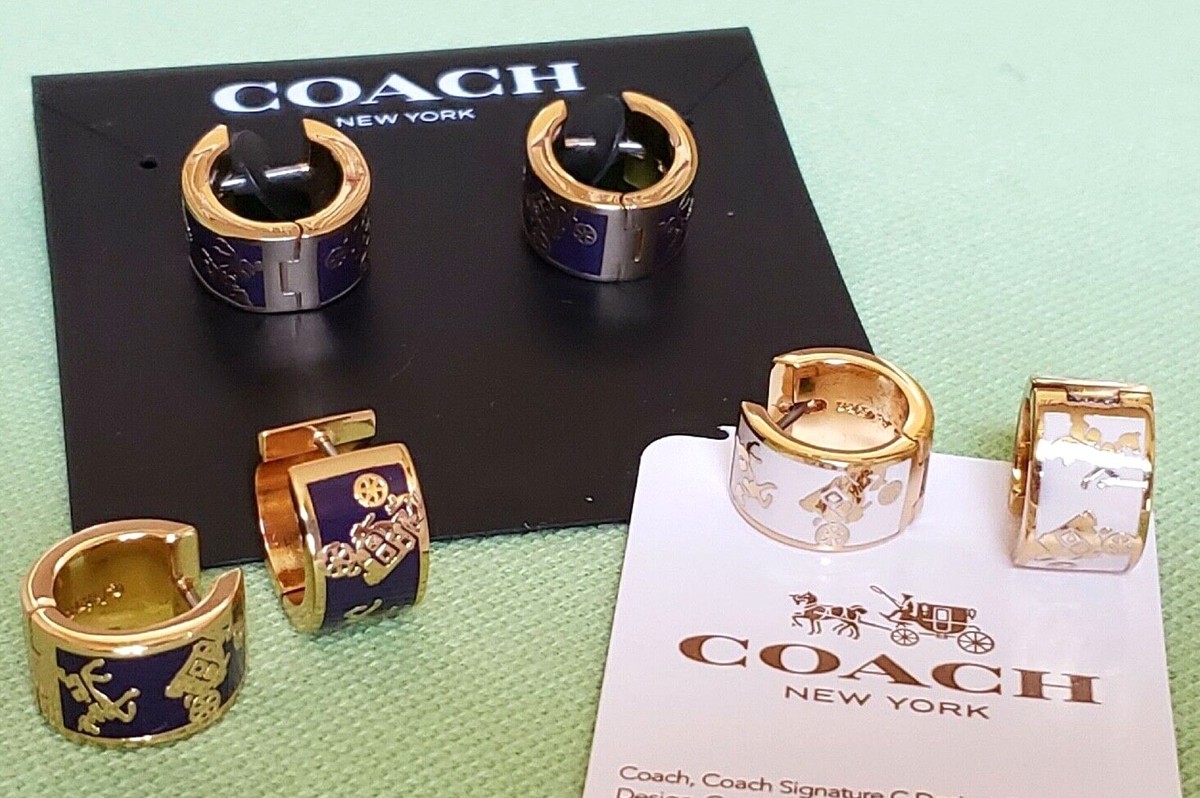 Coach lemon huggie earrings and  White handmade Pearl Embellished Headband NWT Pearl Dangle Diamond Huggies – Lindsey Leigh Jewelry main image 2