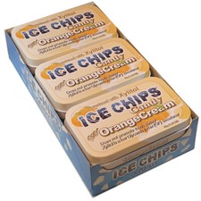 ICE CHIPS Xylitol Candy 6 Tins; Keto Friendly, Gluten Free Orange Cream 