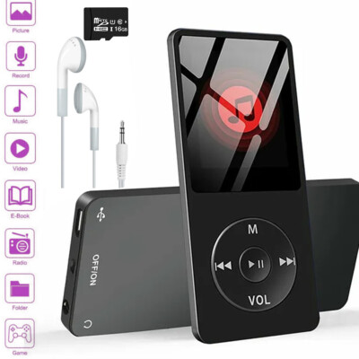 Bluetooth MP3  Player LCD Display HiFi Bass Musik  FM Radio Audio 16GB