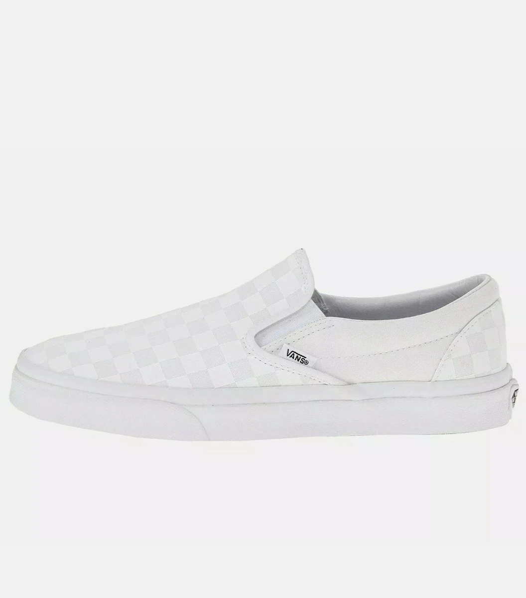 VANS Checkerboard Classic Slip On True White Shoes Unisex Style